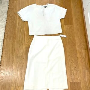 J Crew 2 piece cropped shirt and skirt sz.0